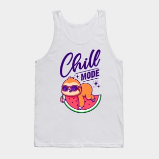 Sloth - Just Chillin - Watermelon Tank Top